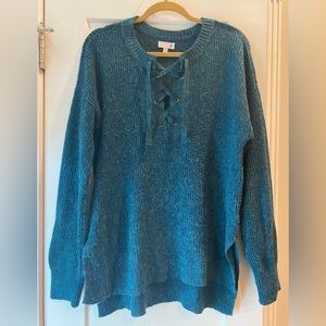 SO, Size X-SMALL, Womens Ribbed Sweater, Teal
